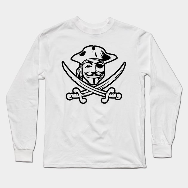 Anonymous Pirate Long Sleeve T-Shirt by SykoticApparel